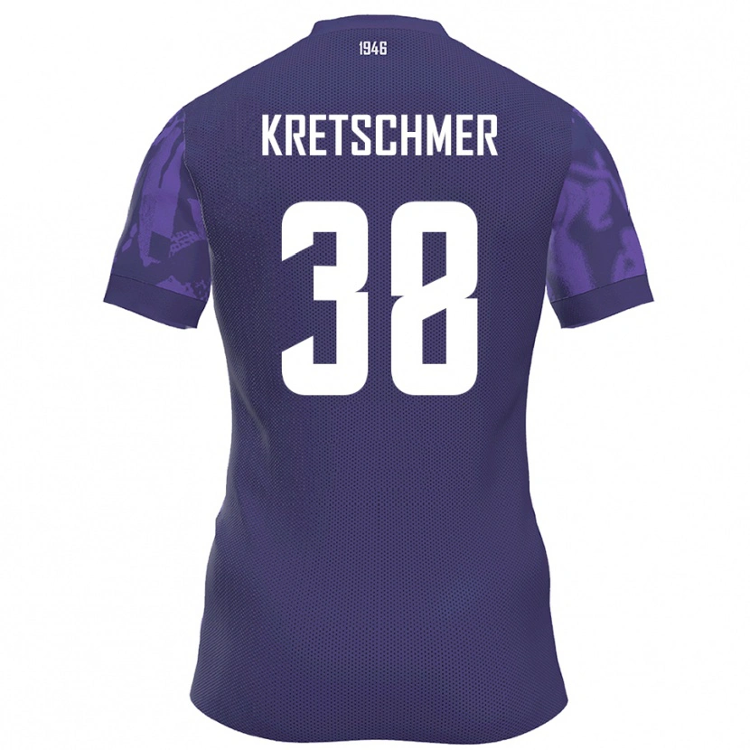 Danxen Hombre Camiseta Theo Kretschmer #38 Púrpura Blanco 1ª Equipación 2025/26 La Camisa