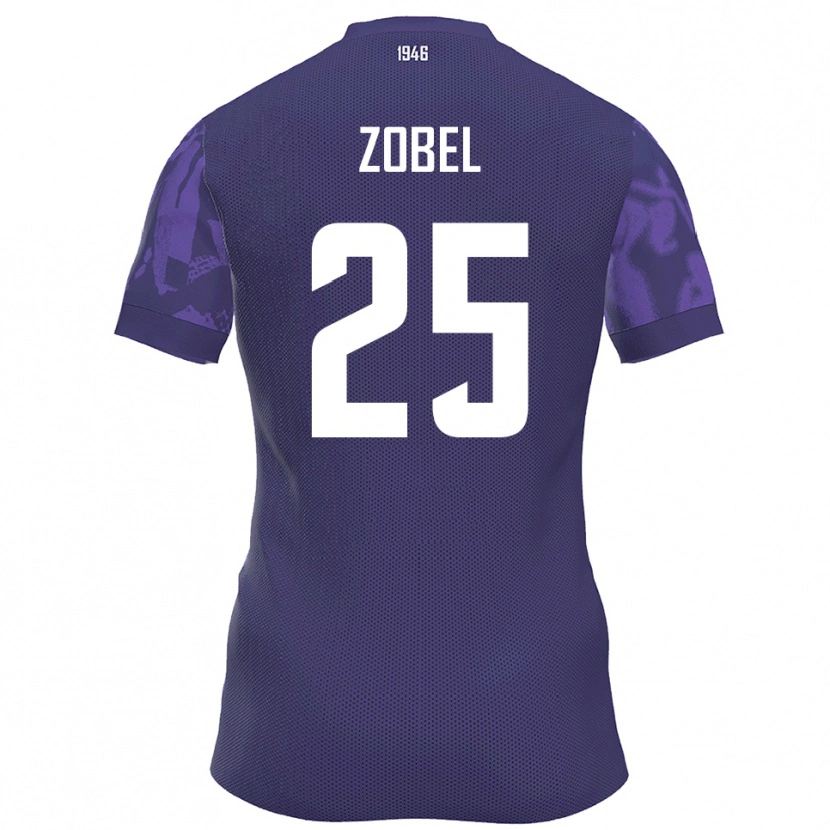 Danxen Hombre Camiseta Tristan Zobel #25 Púrpura Blanco 1ª Equipación 2025/26 La Camisa