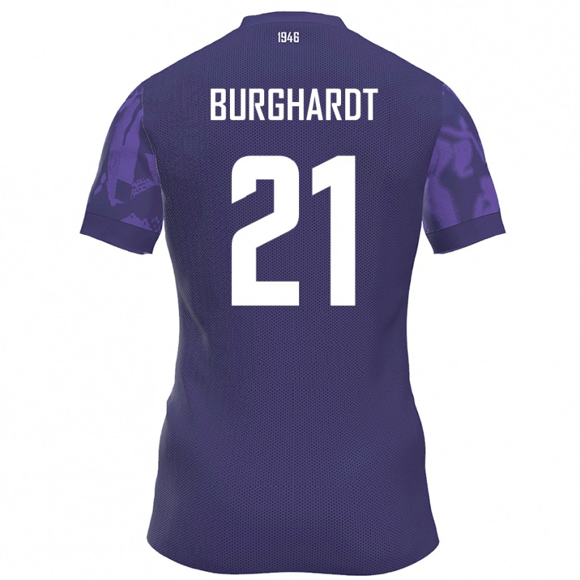 Danxen Hombre Camiseta Maxim Burghardt #21 Púrpura Blanco 1ª Equipación 2025/26 La Camisa