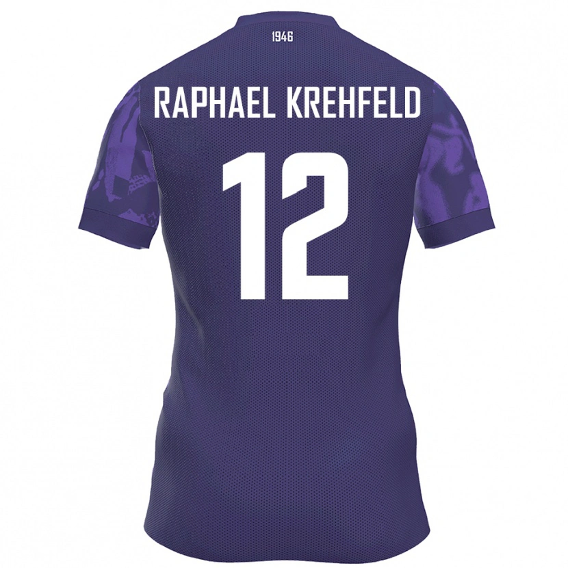 Danxen Hombre Camiseta Luca Raphael Krehfeld #12 Púrpura Blanco 1ª Equipación 2025/26 La Camisa