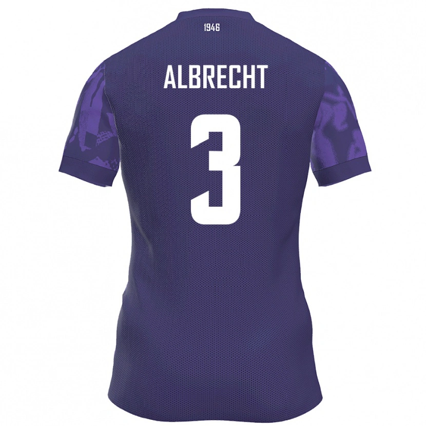 Danxen Hombre Camiseta Ben Albrecht #3 Púrpura Blanco 1ª Equipación 2025/26 La Camisa