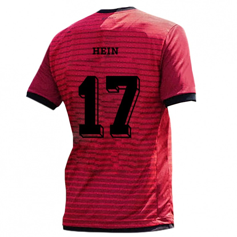 Danxen Hombre Camiseta Leonie Hein #17 Rojo Negro 1ª Equipación 2025/26 La Camisa