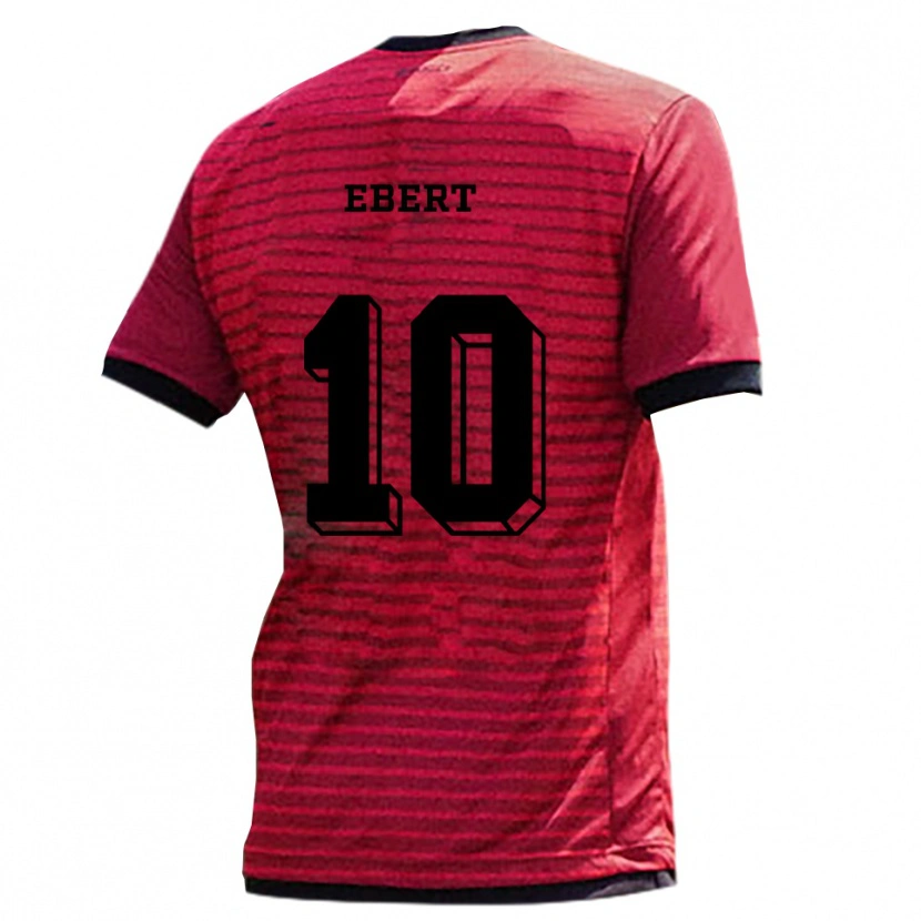 Danxen Hombre Camiseta Lisa Ebert #10 Rojo Negro 1ª Equipación 2025/26 La Camisa