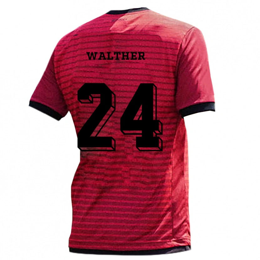 Danxen Hombre Camiseta Felix Walther #24 Rojo Negro 1ª Equipación 2025/26 La Camisa