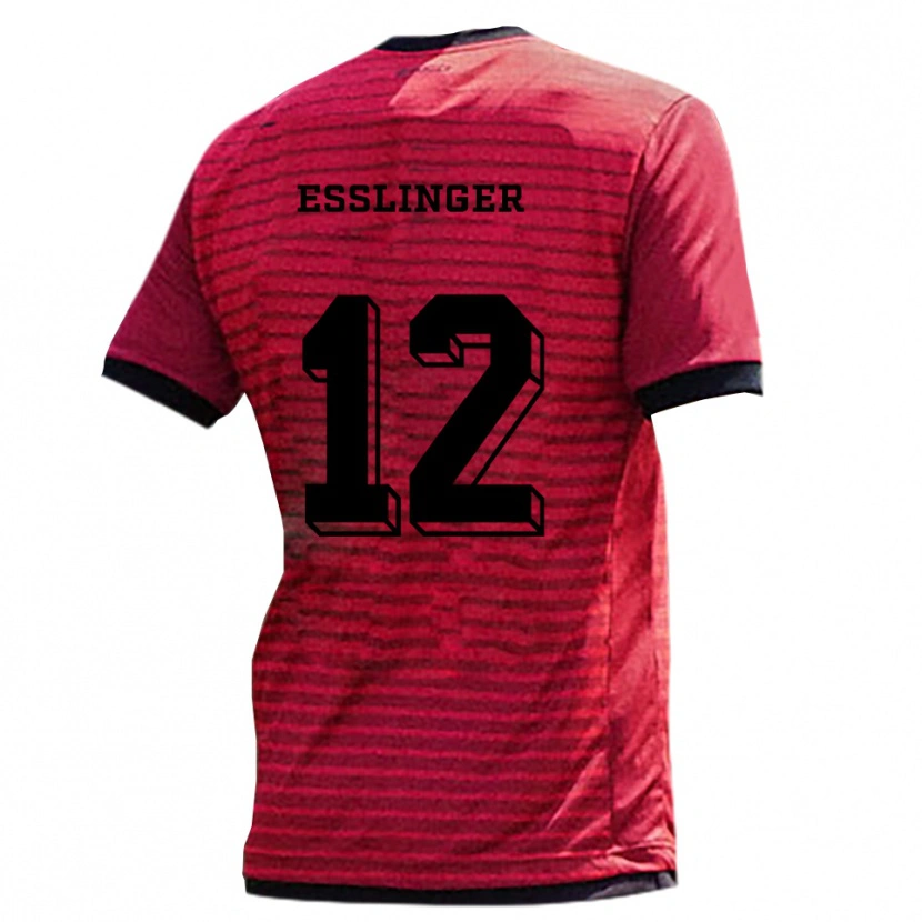 Danxen Hombre Camiseta Rafael Eßlinger #12 Rojo Negro 1ª Equipación 2025/26 La Camisa