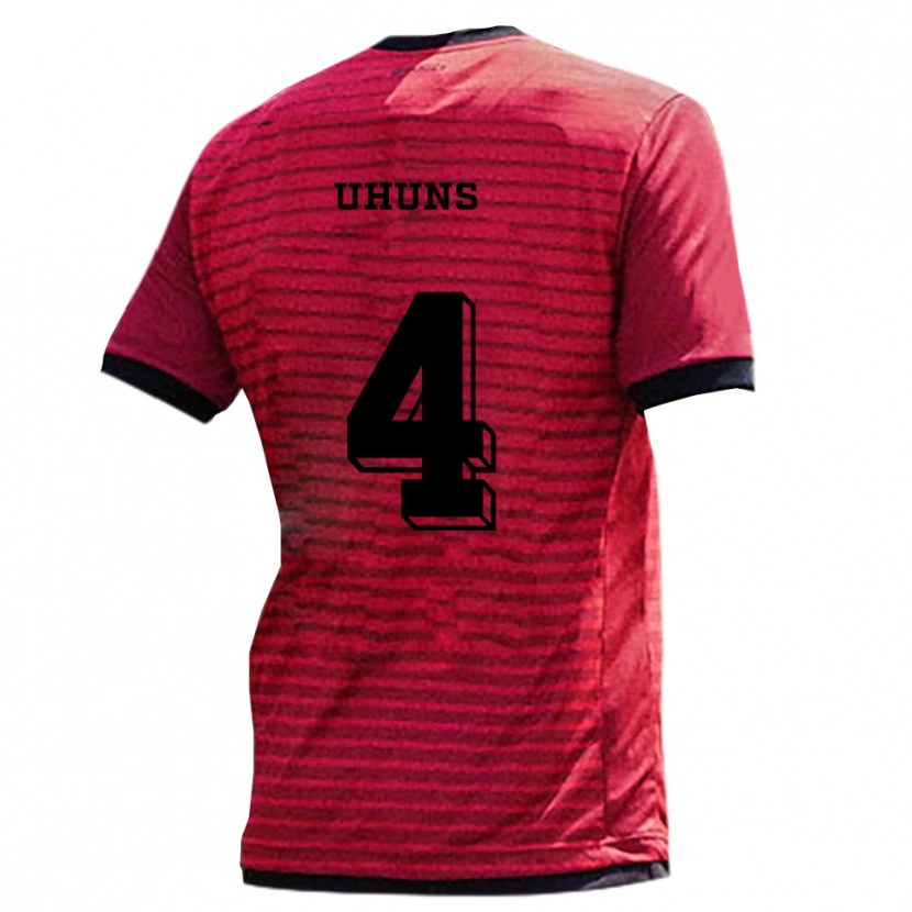 Danxen Hombre Camiseta Iwinosa Uhuns #4 Rojo Negro 1ª Equipación 2025/26 La Camisa
