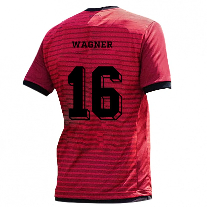 Danxen Hombre Camiseta Maximilian Wagner #16 Rojo Negro 1ª Equipación 2025/26 La Camisa