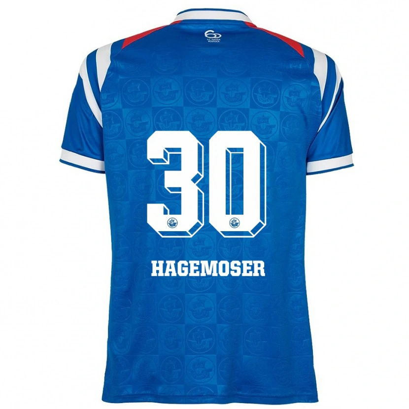 Danxen Hombre Camiseta Max Hagemoser #30 Azul Blanco Rojo 1ª Equipación 2025/26 La Camisa