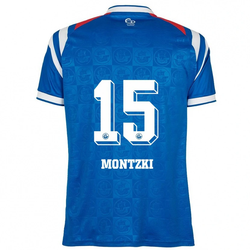 Danxen Hombre Camiseta Lara Montzki #15 Azul Blanco Rojo 1ª Equipación 2025/26 La Camisa