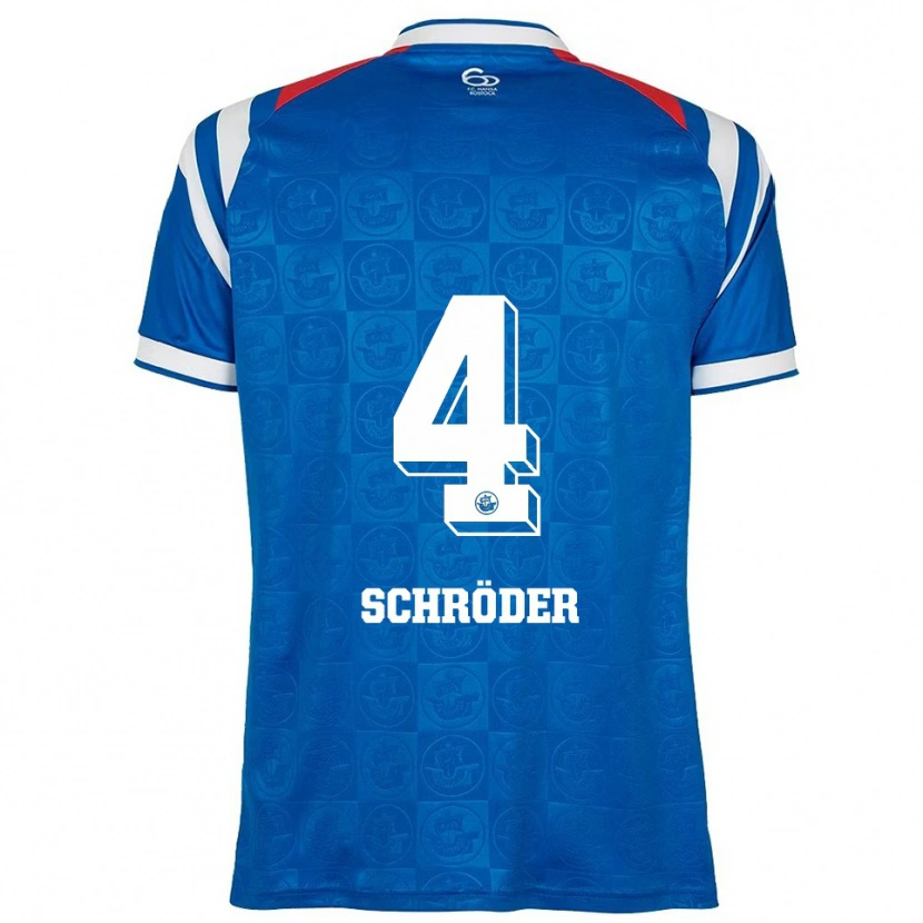 Danxen Hombre Camiseta Lisa Schröder #4 Azul Blanco Rojo 1ª Equipación 2025/26 La Camisa