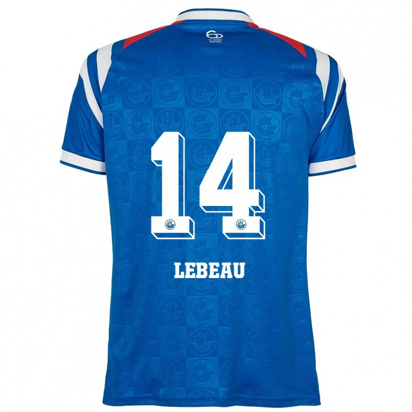 Danxen Hombre Camiseta Adrien Lebeau #14 Azul Blanco Rojo 1ª Equipación 2025/26 La Camisa