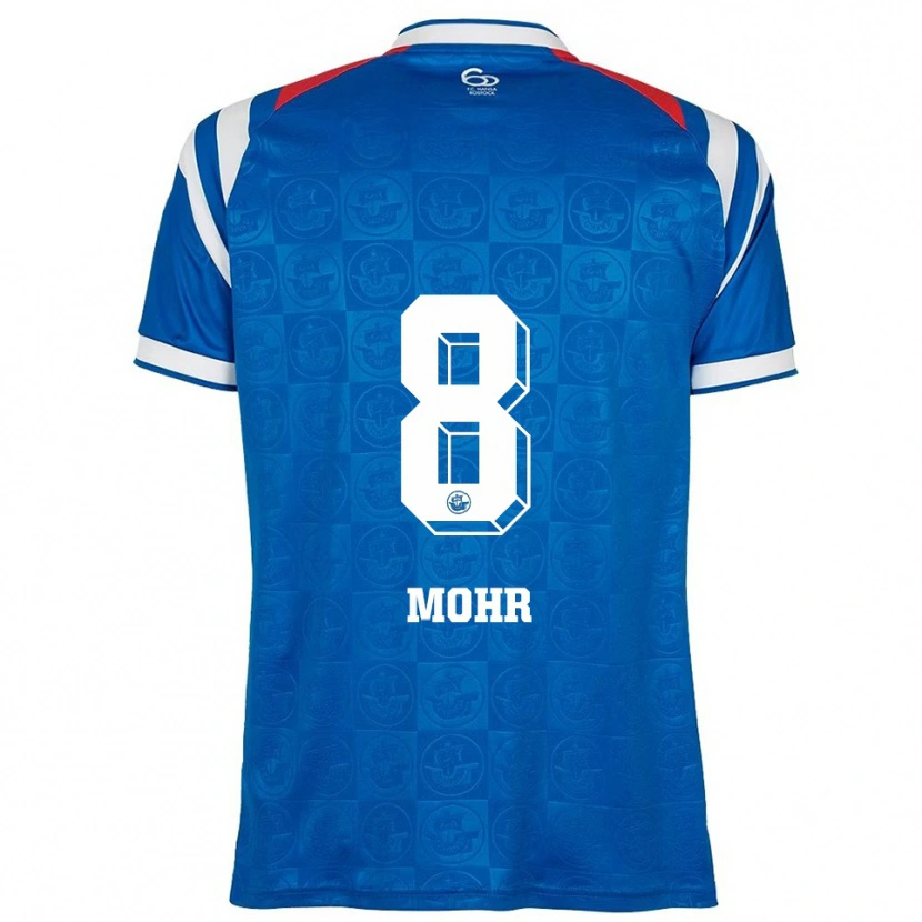 Danxen Hombre Camiseta Nele Mohr #8 Azul Blanco Rojo 1ª Equipación 2025/26 La Camisa
