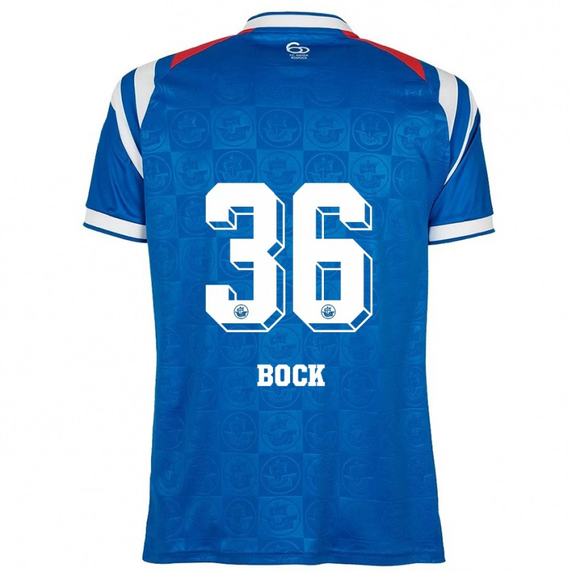 Danxen Hombre Camiseta Fiete Bock #36 Azul Blanco Rojo 1ª Equipación 2025/26 La Camisa