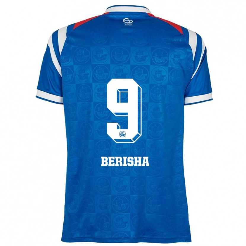 Danxen Hombre Camiseta Albin Berisha #9 Azul Blanco Rojo 1ª Equipación 2025/26 La Camisa