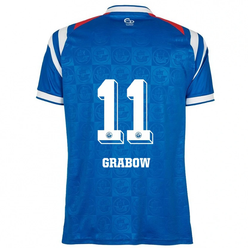 Danxen Hombre Camiseta Georg Grabow #11 Azul Blanco Rojo 1ª Equipación 2025/26 La Camisa