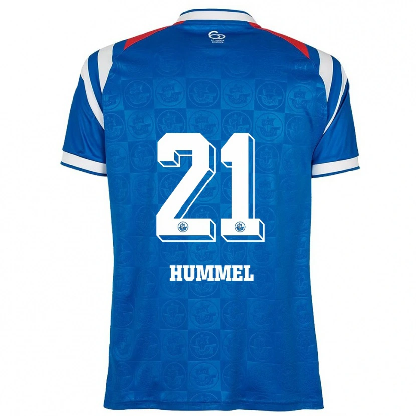 Danxen Hombre Camiseta David Hummel #21 Azul Blanco Rojo 1ª Equipación 2025/26 La Camisa