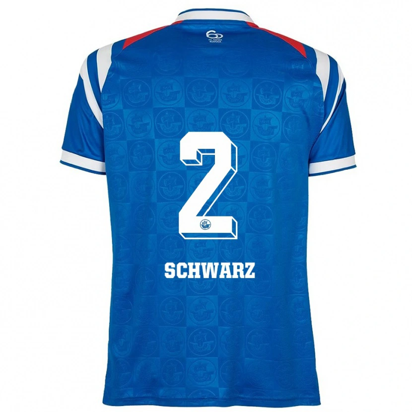 Danxen Hombre Camiseta Herman Schwarz #2 Azul Blanco Rojo 1ª Equipación 2025/26 La Camisa