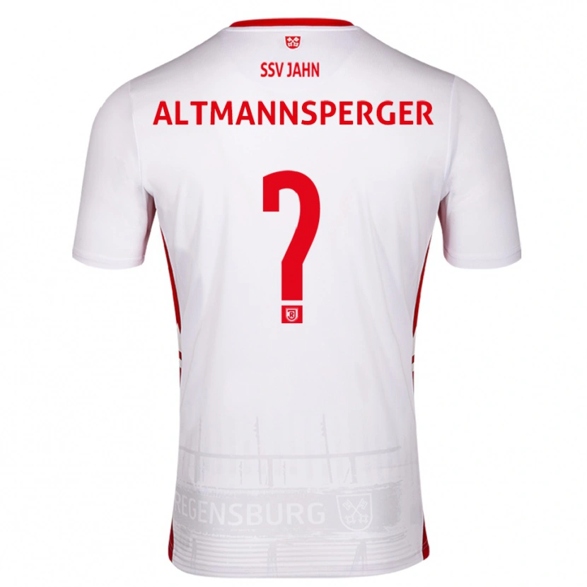 Danxen Hombre Camiseta Felix Altmannsperger #0 Blanco Rojo 1ª Equipación 2025/26 La Camisa
