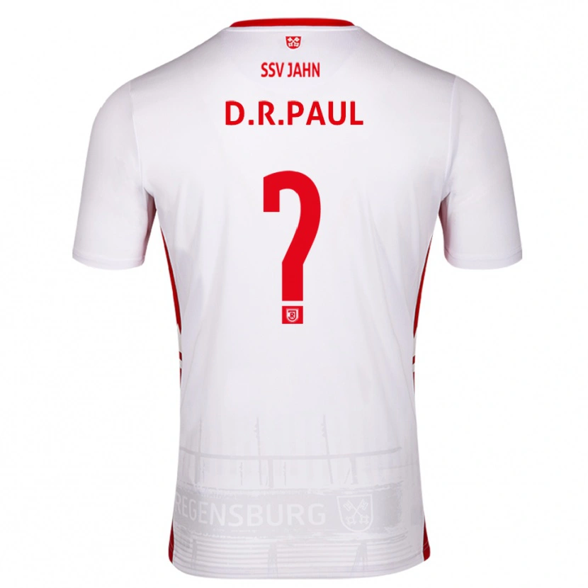 Danxen Hombre Camiseta David Rodríguez Paul #0 Blanco Rojo 1ª Equipación 2025/26 La Camisa