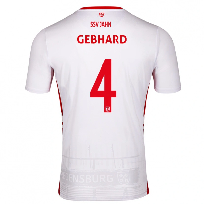 Danxen Hombre Camiseta Paul Gebhard #4 Blanco Rojo 1ª Equipación 2025/26 La Camisa