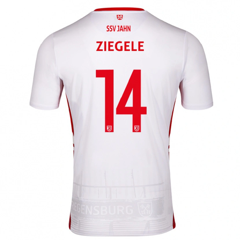 Danxen Hombre Camiseta Robin Ziegele #14 Blanco Rojo 1ª Equipación 2025/26 La Camisa