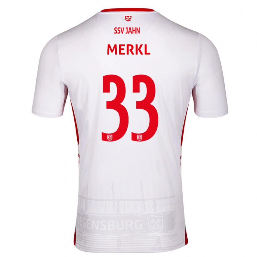 Danxen Hombre Camiseta Maurice Merkl #33 Blanco Rojo 1ª Equipación 2025/26 La Camisa