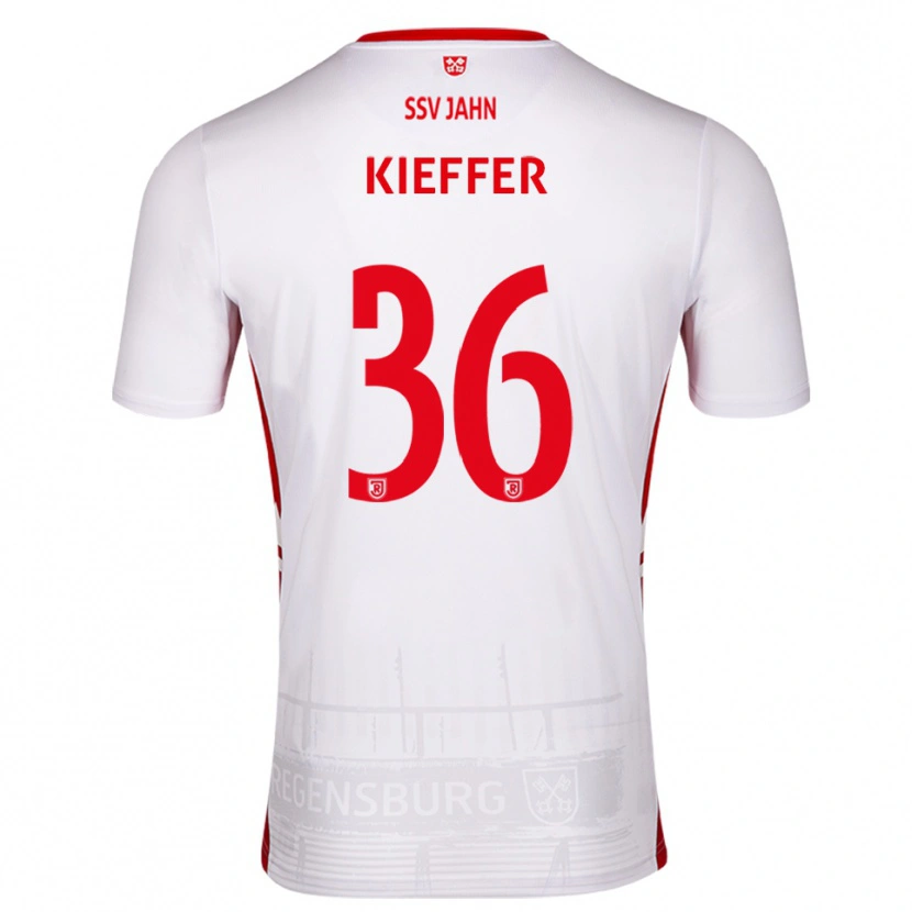 Danxen Hombre Camiseta Ben Kieffer #36 Blanco Rojo 1ª Equipación 2025/26 La Camisa