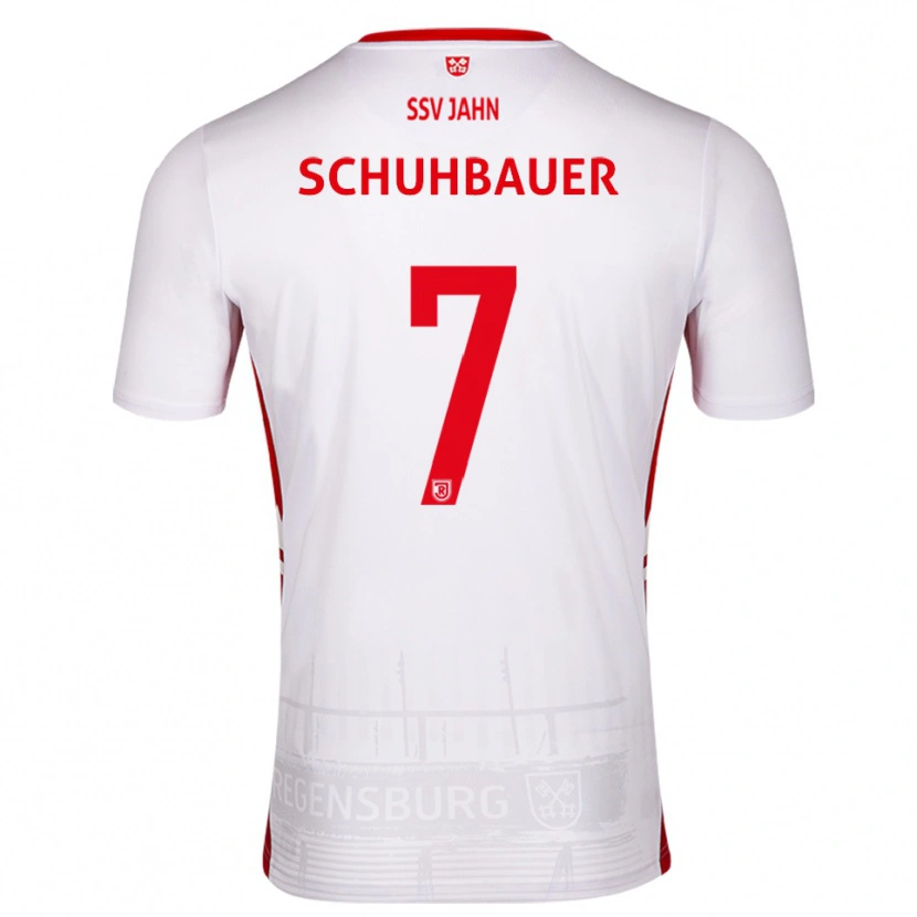 Danxen Hombre Camiseta Simon Schuhbauer #7 Blanco Rojo 1ª Equipación 2025/26 La Camisa