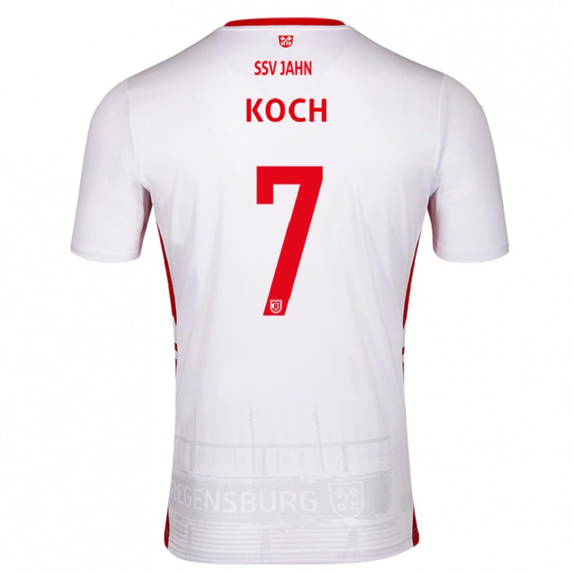 Danxen Hombre Camiseta Christian Koch #7 Blanco Rojo 1ª Equipación 2025/26 La Camisa