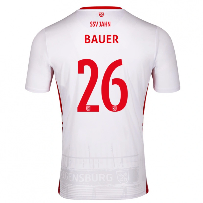 Danxen Hombre Camiseta Benedikt Bauer #26 Blanco Rojo 1ª Equipación 2025/26 La Camisa