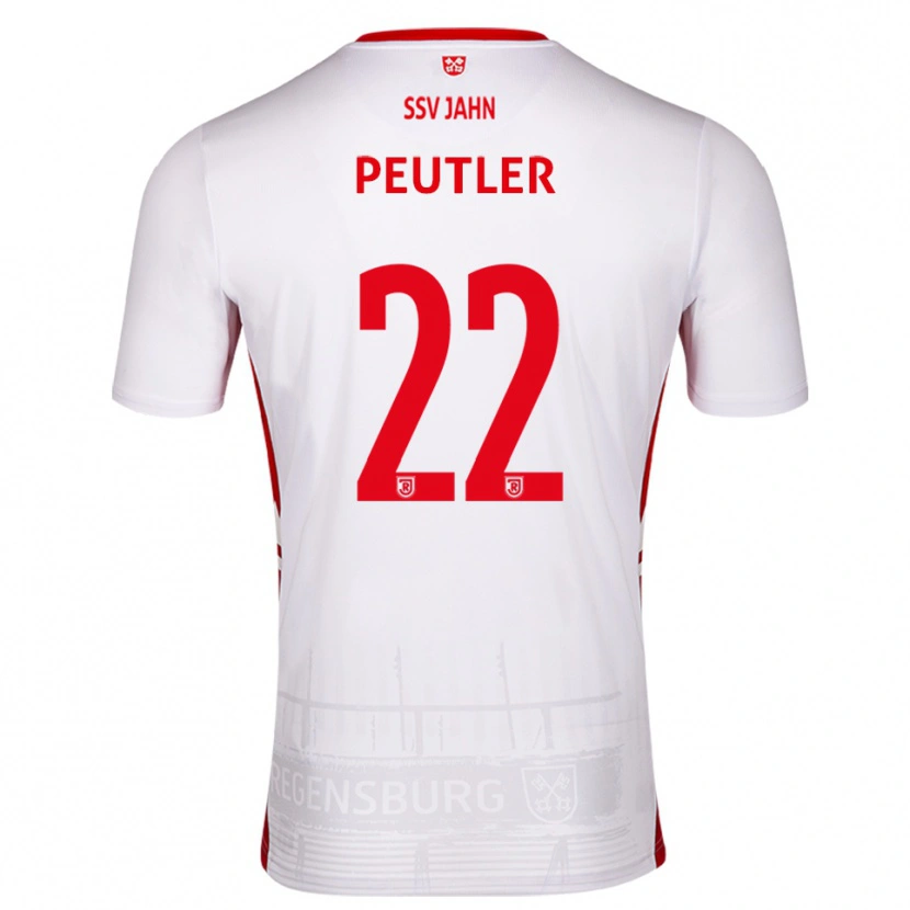 Danxen Hombre Camiseta Julio Peutler #22 Blanco Rojo 1ª Equipación 2025/26 La Camisa