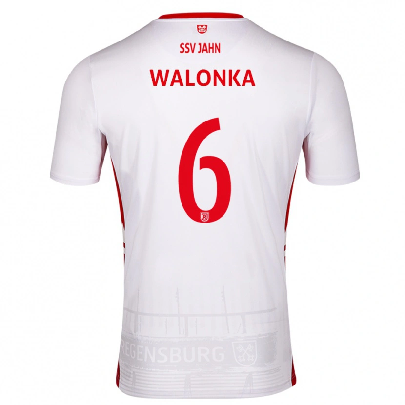 Danxen Hombre Camiseta Luca Walonka #6 Blanco Rojo 1ª Equipación 2025/26 La Camisa