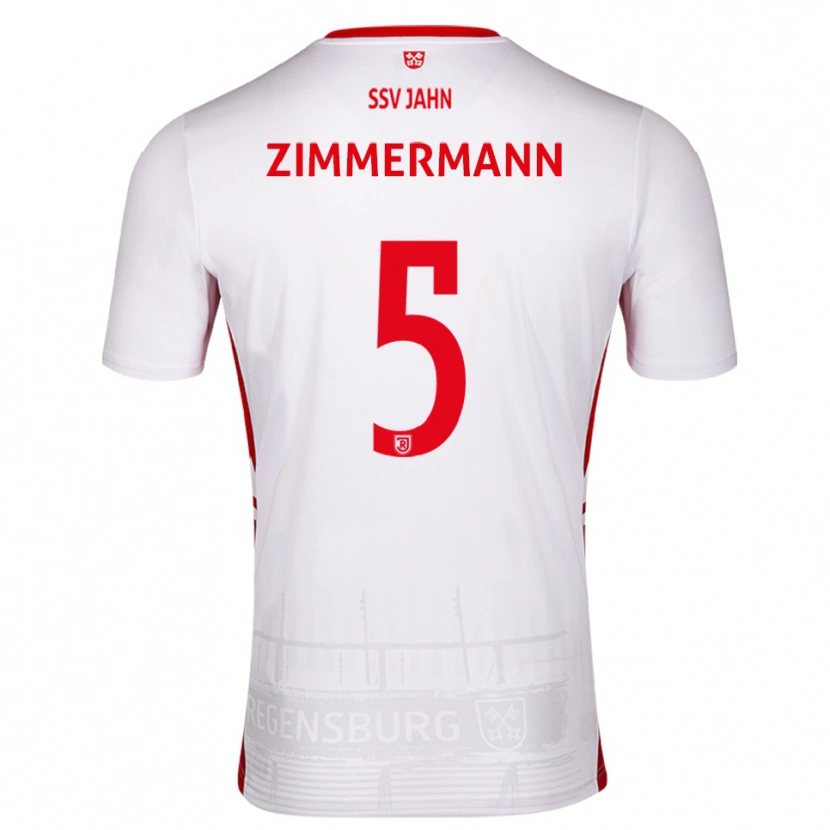 Danxen Hombre Camiseta Vitus Zimmermann #5 Blanco Rojo 1ª Equipación 2025/26 La Camisa