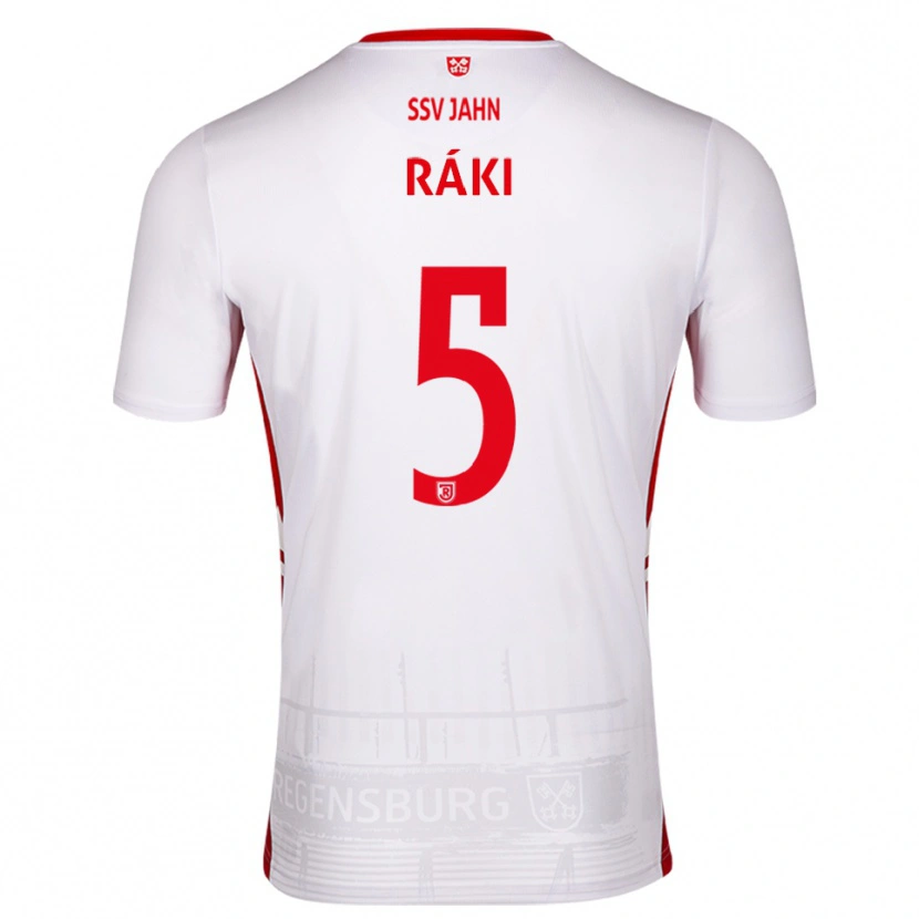 Danxen Hombre Camiseta Zsombor Ráki #5 Blanco Rojo 1ª Equipación 2025/26 La Camisa