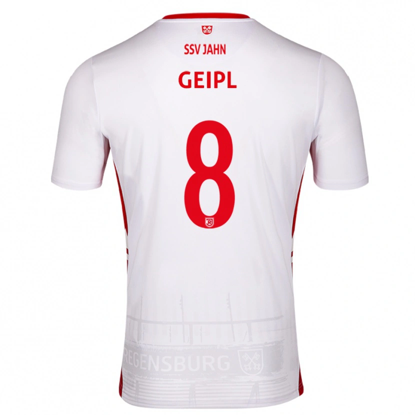 Danxen Hombre Camiseta Andreas Geipl #8 Blanco Rojo 1ª Equipación 2025/26 La Camisa