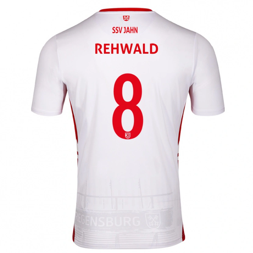 Danxen Hombre Camiseta Johannes Rehwald #8 Blanco Rojo 1ª Equipación 2025/26 La Camisa
