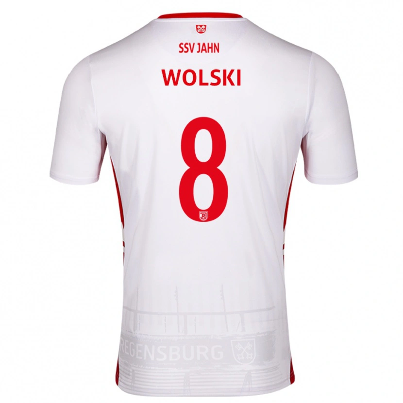 Danxen Hombre Camiseta Oliver Wolski #8 Blanco Rojo 1ª Equipación 2025/26 La Camisa
