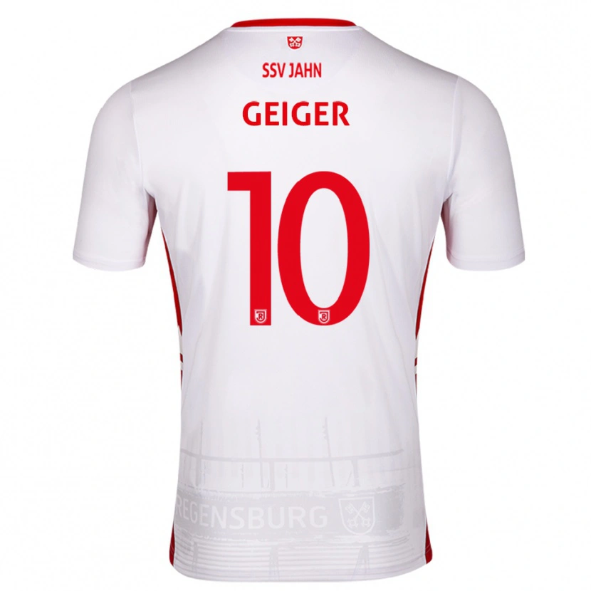 Danxen Hombre Camiseta Maximilian Geiger #10 Blanco Rojo 1ª Equipación 2025/26 La Camisa