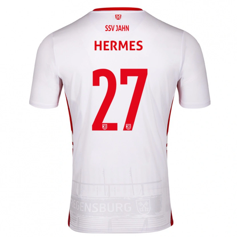 Danxen Hombre Camiseta Lucas Hermes #27 Blanco Rojo 1ª Equipación 2025/26 La Camisa