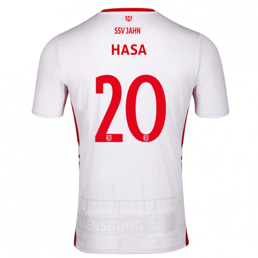 Danxen Hombre Camiseta Samuel Hasa #20 Blanco Rojo 1ª Equipación 2025/26 La Camisa