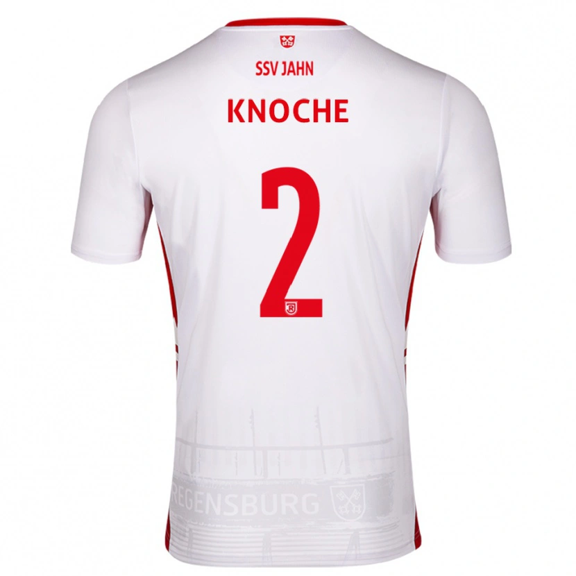 Danxen Hombre Camiseta Titus Knoche #2 Blanco Rojo 1ª Equipación 2025/26 La Camisa