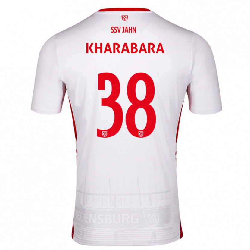 Danxen Hombre Camiseta Volodymyr Kharabara #38 Blanco Rojo 1ª Equipación 2025/26 La Camisa