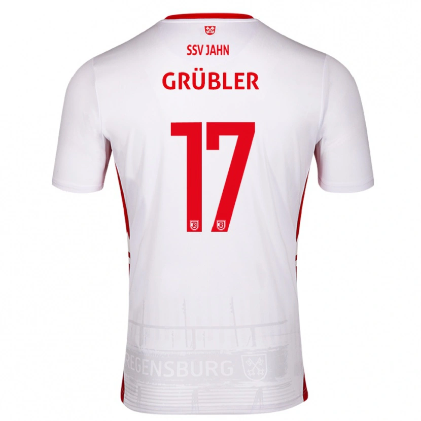 Danxen Hombre Camiseta David Grübler #17 Blanco Rojo 1ª Equipación 2025/26 La Camisa