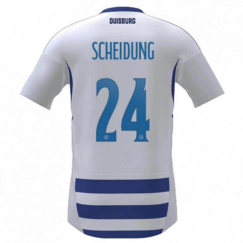 Danxen Hombre Camiseta Lilli Scheidung #24 Blanco Azul 1ª Equipación 2025/26 La Camisa