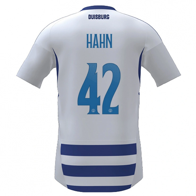 Danxen Hombre Camiseta Alexander Hahn #42 Blanco Azul 1ª Equipación 2025/26 La Camisa