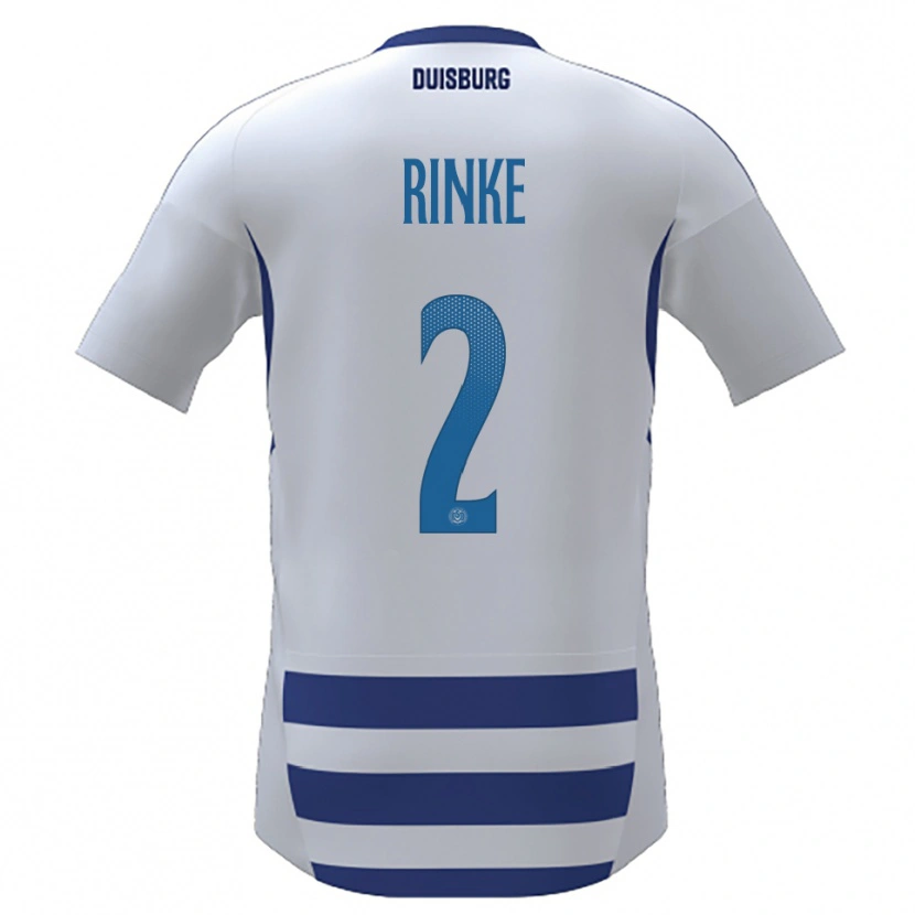 Danxen Hombre Camiseta Ole Rinke #2 Blanco Azul 1ª Equipación 2025/26 La Camisa