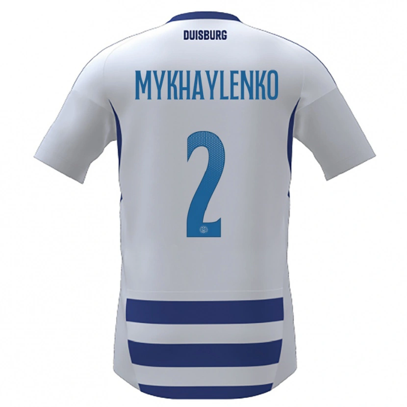 Danxen Hombre Camiseta Nazar Mykhaylenko #2 Blanco Azul 1ª Equipación 2025/26 La Camisa