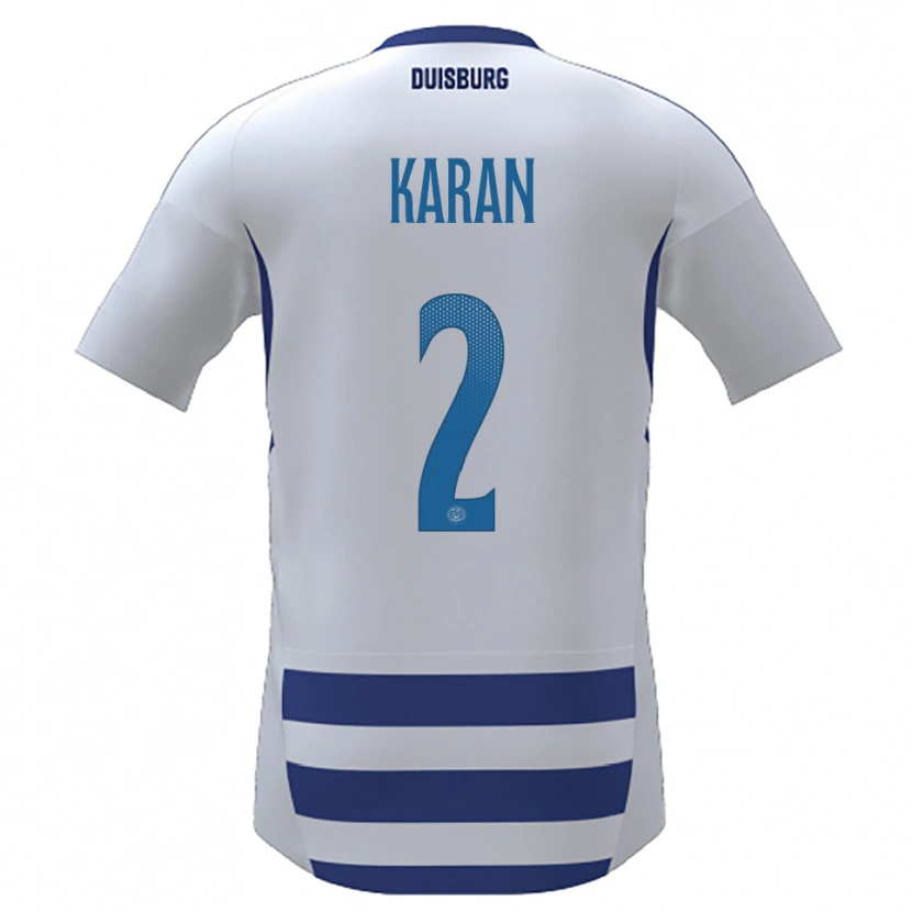 Danxen Hombre Camiseta Mikail Karan #2 Blanco Azul 1ª Equipación 2025/26 La Camisa