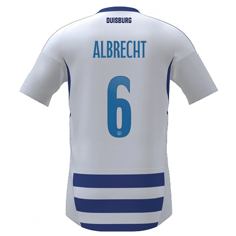 Danxen Hombre Camiseta Jil Albrecht #6 Blanco Azul 1ª Equipación 2025/26 La Camisa