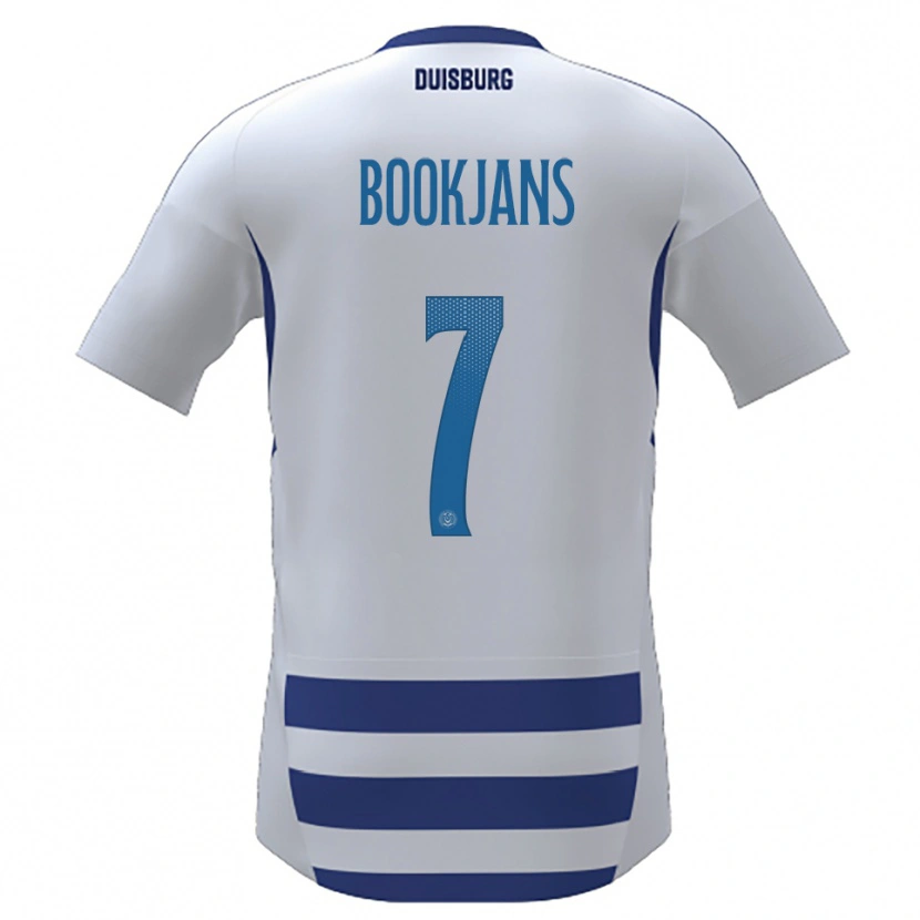 Danxen Hombre Camiseta Jakob Bookjans #7 Blanco Azul 1ª Equipación 2025/26 La Camisa